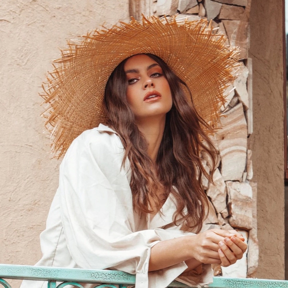 Raffia woven large sun hat - Picture 2 of 6
